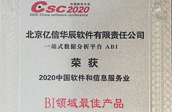 行業領跑！億信ABI榮獲2020年BI領域最佳產品獎